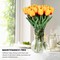 30PCS Real Touch Artificial Tulips, 13.5 Inch Silk PU Fake Tulip Flowers Bouquet Stems for Spring, Easter, Wedding, Mother’s Day, Home & Table Centerpiece Decorations (Sunset Color)